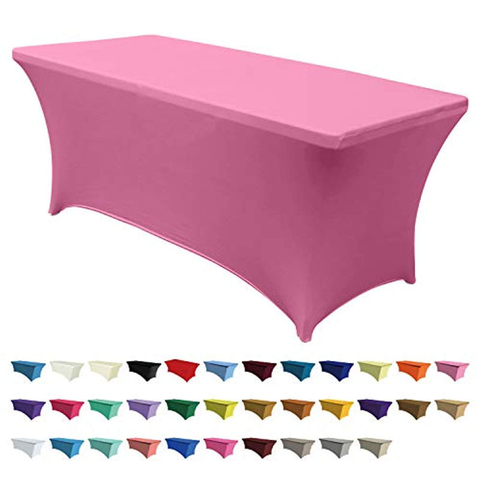 Tấm trải bàn bằng thun co giãn hình chữ nhật Màu hồng 4ft / 48 "L x 24 " W x 30 "H Polyester cho bàn gấp
