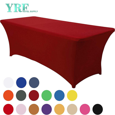 Tấm trải bàn bằng vải thun co giãn kéo dài Màu đỏ sẫm 4ft / 48 "L x 24 " W x 30 "H Polyester cho bàn gấp