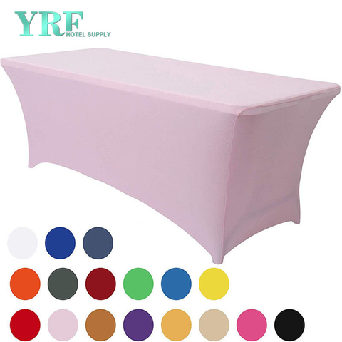 Tấm trải bàn Spandex co giãn Oblong Màu hồng nhạt 6ft / 72 "L x 30 " W x 30 "H Polyester cho bàn gấp