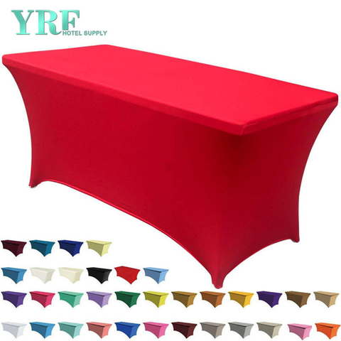 Tấm trải bàn bằng thun co giãn Oblong Màu đỏ 8ft / 96 "L x 30 " W x 30 "H Polyester cho bàn gấp