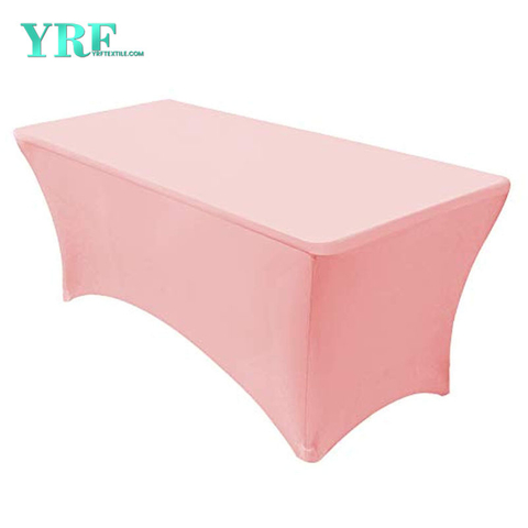 Tấm trải bàn bằng vải thun có trang bị hình chữ nhật Màu hồng 8ft Polyester nguyên chất không có nếp nhăn cho bàn gấp