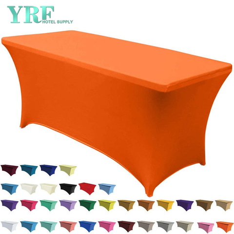 Bìa bàn bằng vải thun co giãn hình chữ nhật Màu cam 8ft / 96 "L x 30 " W x 30 "H Polyester cho bữa tiệc
