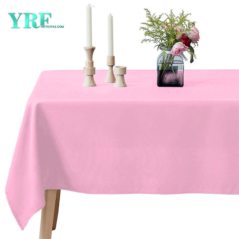 Khăn trải bàn thuôn dài Màu hồng tinh khiết 60x102 inch 100% Polyester không có nếp nhăn cho đám cưới