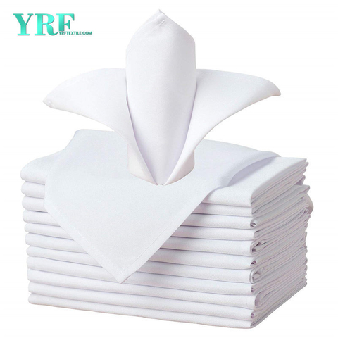 Khăn ăn Vải trắng tinh khiết 17x17 "inch 100% Polyester có thể giặt và tái sử dụng cho khách sạn