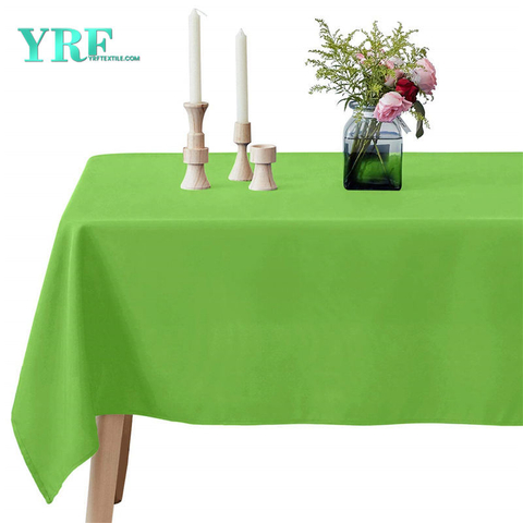 Khăn trải bàn thuôn dài Màu xanh lá cây táo 60x102 inch Nguyên chất 100% Polyester không có nếp nhăn cho đám cưới