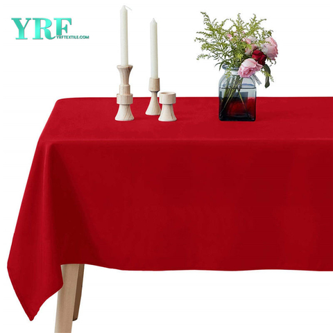 Tấm phủ bàn ăn hình thuôn dài Màu đỏ thuần 60x102 inch 100% Polyester không có nếp nhăn cho nhà hàng