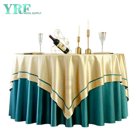YRF Khăn trải bàn Khách sạn Tiệc 72 "Màu xanh lục đậm 100% Polyester Round