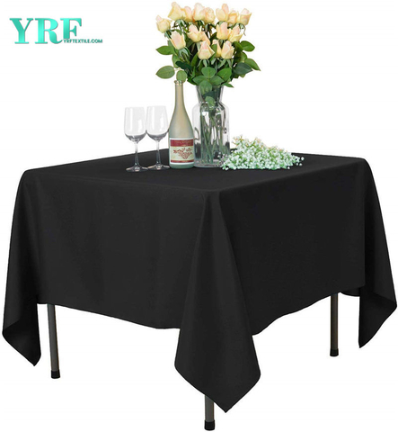 Khăn trải bàn vuông Màu đen tinh khiết 54x54 inch 100% Polyester nguyên chất không có nếp nhăn cho đám cưới