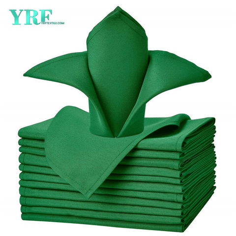 Khăn ăn Vải màu xanh lá cây 17x17 inch nguyên chất 100% Polyester có thể giặt và tái sử dụng cho nhà hàng