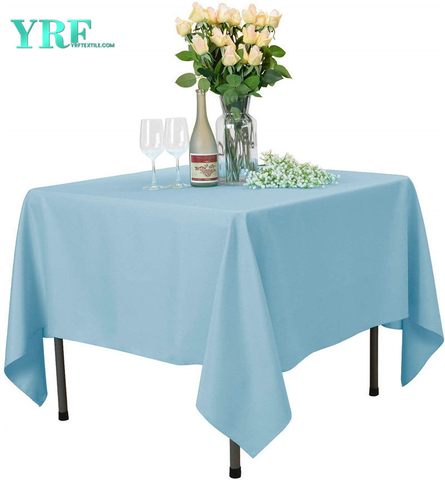 Khăn trải bàn vuông Màu xanh nhạt 54x54 inch 100% Polyester nguyên chất không có nếp nhăn cho khách sạn