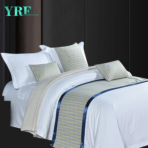 Khách sạn 5 sao Đơn giản Hiện đại Sọc xanh dương Cỡ 2 Giường đơn Trang trí Cờ đầu giường
