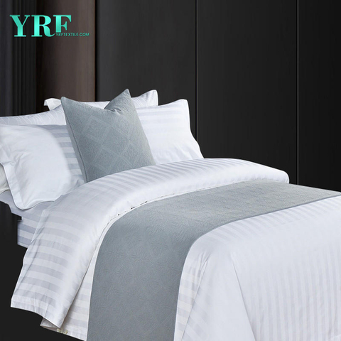 Resort Grey Linen Sợi nhuộm California King Logo tùy chỉnh Trang trí Cờ giường