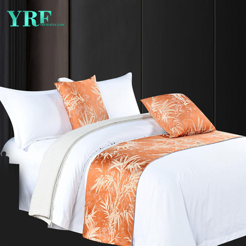 Phòng khách sạn Giường đôi Phong cách mới Nhuộm bằng sợi nhuộm màu cam sẫm Jacquard Trang trí giường Cờ
